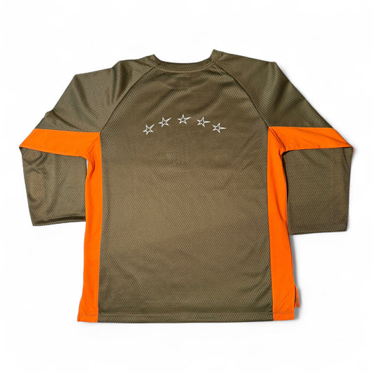 Meshed Performance  Long sleeve “Three-quarter” Khaki