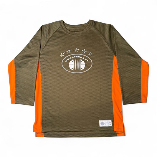 Meshed Performance  Long sleeve “Three-quarter” Khaki